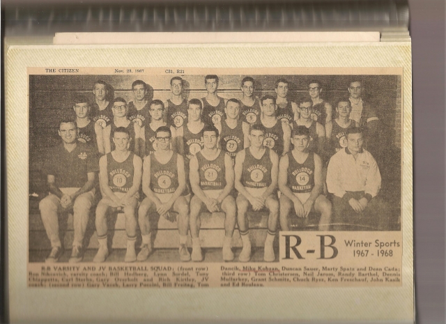 RBHS VARSITY BASKETBALL TEAM 1967-1968